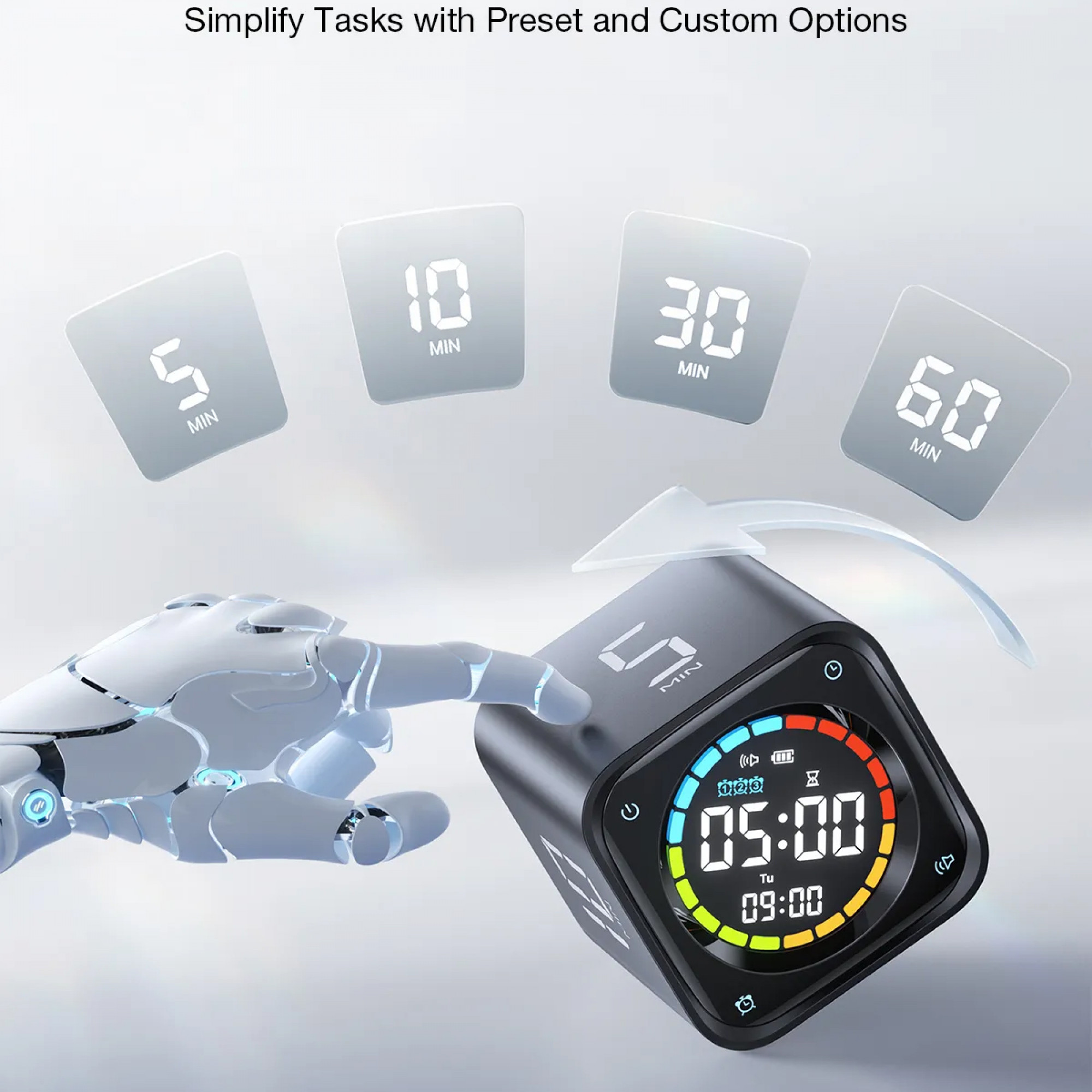 Смарт-таймер Ticktime TK3 Pomodoro Timer Cube, Productivity Timer Black